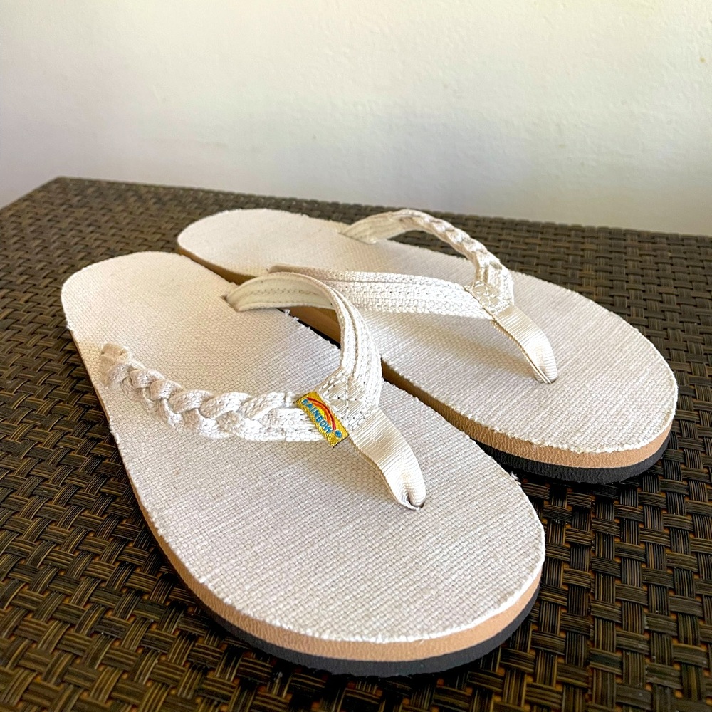 NWOT - Rainbow Flirty Braidy Hemp Sandals